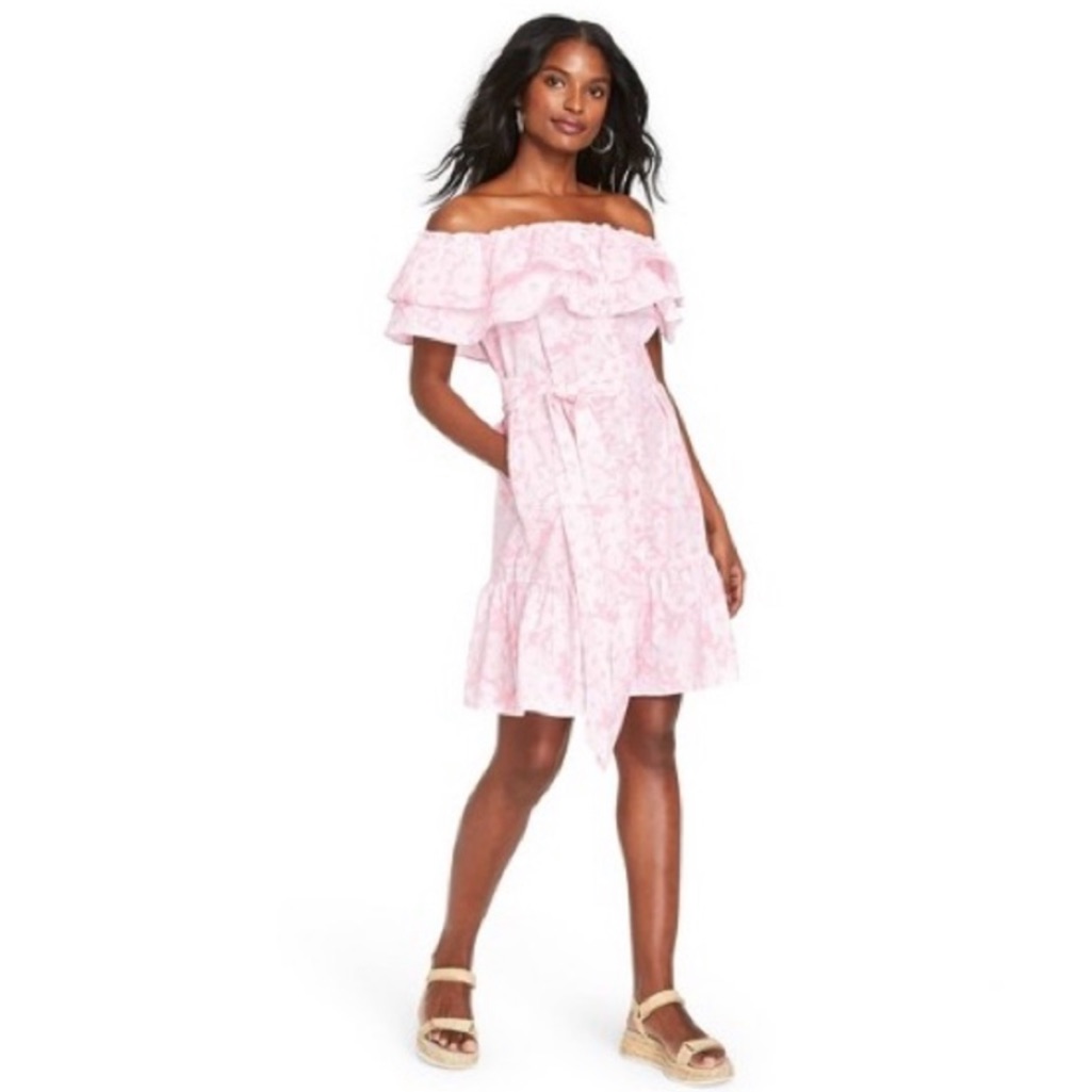 Lisa Marie Fernandez Off The Shoulder Floral Dress